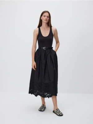 Reserved - Sukienka maxi z paskiem - czarny