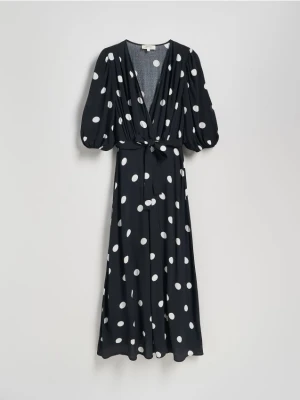 Reserved - Sukienka maxi z wiązaniem - czarny