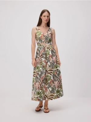 Reserved - Sukienka maxi z wiązaniem na plecach - wielobarwny