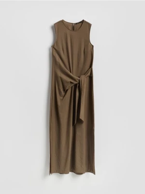 Reserved - Sukienka maxi z wiskozą - ciemnozielony