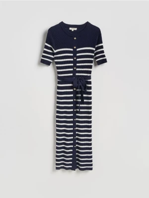 Reserved - Sukienka maxi z wiskozy - granatowy