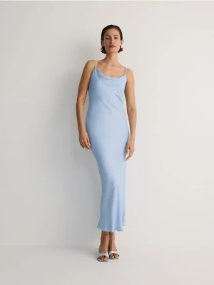 Reserved - Sukienka maxi z wiskozy - jasnoniebieski