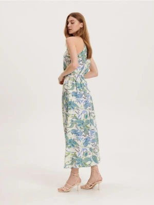 Reserved - Sukienka maxi z wiskozy - niebieski