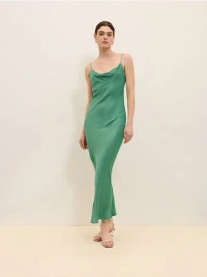Reserved - Sukienka maxi z wiskozy - zielony