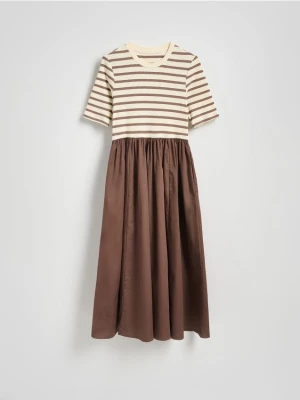 Reserved - Sukienka midi - brązowy