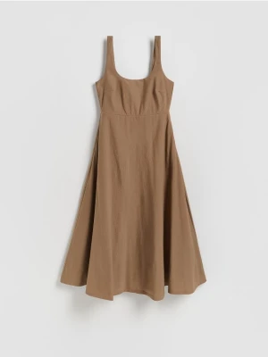 Reserved - Sukienka midi - brązowy