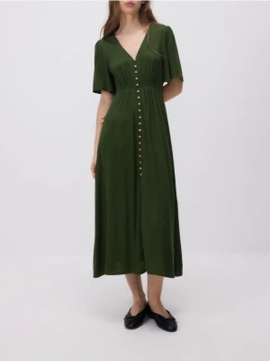 Reserved - Sukienka midi - ciemnozielony
