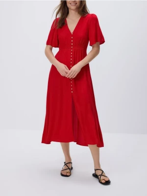 Reserved - Sukienka midi - czerwony