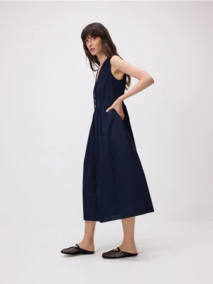 Reserved - Sukienka midi - granatowy