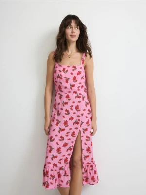 Reserved - Sukienka midi na ramiączkach - wielobarwny