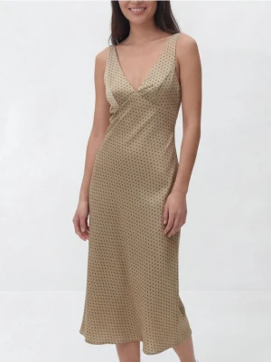 Reserved - Sukienka midi w groszki - wielobarwny