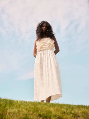 Reserved - Sukienka midi w kropki - wielobarwny