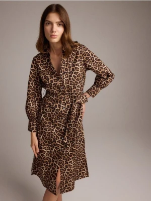 Zdjęcie produktu Reserved - Sukienka midi w zwierzęcy wzór - wielobarwny