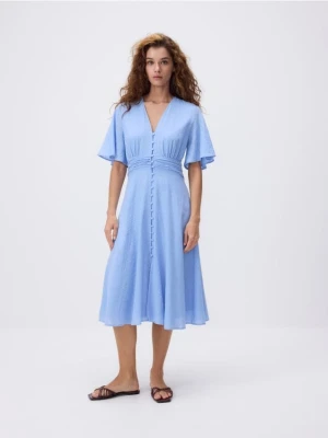 Reserved - Sukienka midi z bawełną - jasnoniebieski