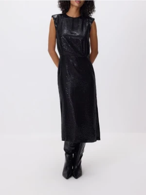 Reserved - Sukienka midi z cekinami - czarny