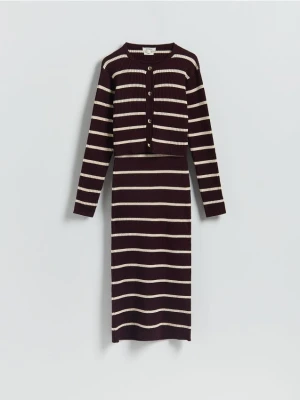 Reserved - Sukienka midi z kardiganem - wielobarwny