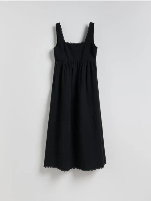 Zdjęcie produktu Reserved - Sukienka midi z lnem - czarny