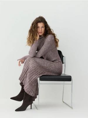 Zdjęcie produktu Reserved - Sukienka midi z lyocellem - brązowy