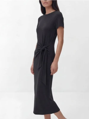 Reserved - Sukienka midi z modalem - ciemnoszary