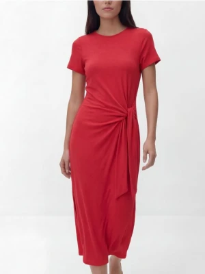 Reserved - Sukienka midi z modalem - czerwony