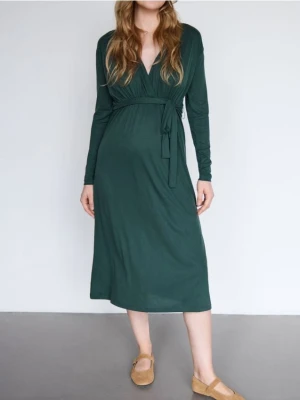 Reserved - Sukienka midi z modalem - morski