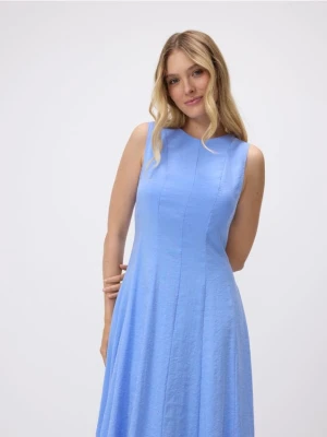 Reserved - Sukienka midi z modalem - niebieski