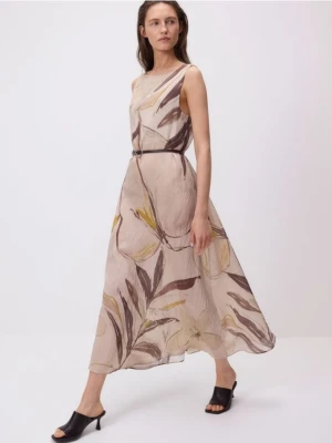 Reserved - Sukienka midi z modalem - wielobarwny