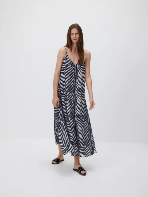 Reserved - Sukienka midi z modalem - wielobarwny