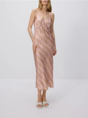 Reserved - Sukienka midi z wiskozy - wielobarwny