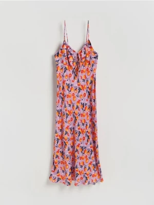 Reserved - Sukienka midi z wiskozy - wielobarwny