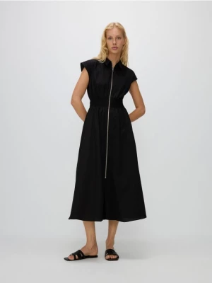 Reserved - Sukienka midi z zamkiem - czarny