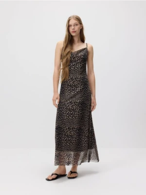 Reserved - Sukienka midi ze zwierzęcym nadrukiem - wielobarwny