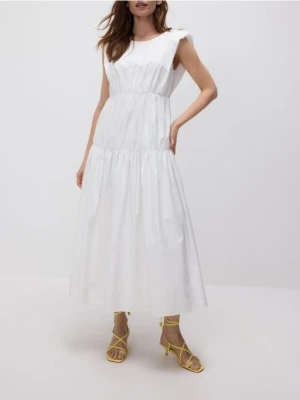 Reserved - Sukienka midi - złamana biel