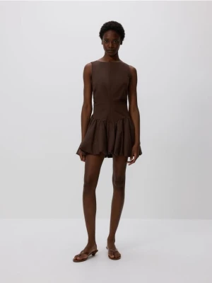 Reserved - Sukienka mini - brązowy