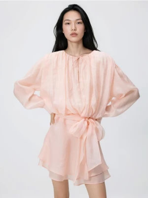 Reserved - Sukienka mini - brzoskwiniowy