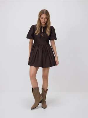 Reserved - Sukienka mini - ciemnobrązowy