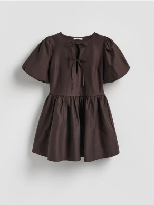 Reserved - Sukienka mini - ciemnobrązowy
