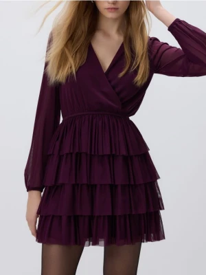 Reserved - Sukienka mini - ciemnofioletowy