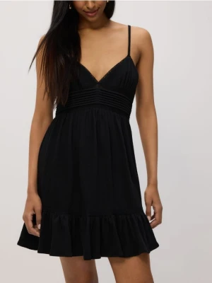 Reserved - Sukienka mini na ramiączkach - czarny