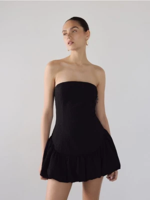 Reserved - Sukienka mini typu bombka - czarny