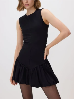 Reserved - Sukienka mini typu bombka - czarny