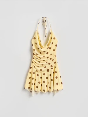 Reserved - Sukienka mini w kropki - wielobarwny