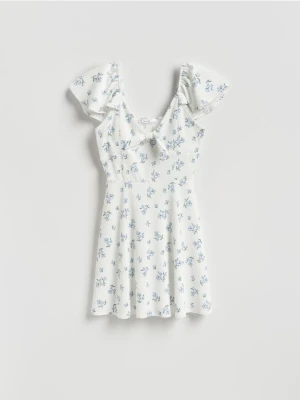 Reserved - Sukienka mini w kwiaty - wielobarwny