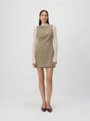 Reserved - Sukienka mini z domieszką wełny - wielobarwny