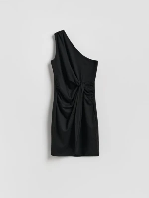 Reserved - Sukienka mini z drapowaniem - czarny