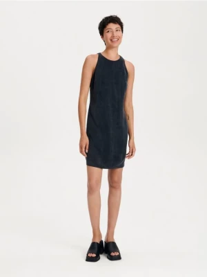 Reserved - Sukienka mini z lyocellem - czarny