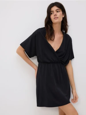 Reserved - Sukienka mini z modalem - ciemnoszary