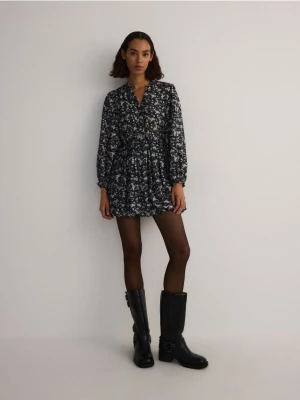 Reserved - Sukienka mini z modalem - wielobarwny