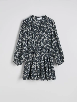 Reserved - Sukienka mini z modalem - wielobarwny