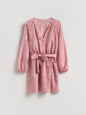 Reserved - Sukienka mini z modalem - wielobarwny